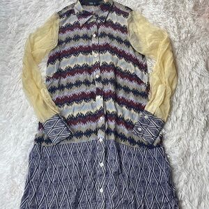 Nahm 100% silk button-down tunic size 2